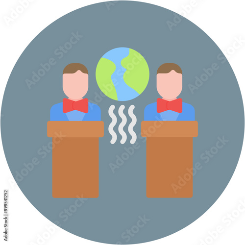 Global Warming Debate icon vector image. Can be used for Global Warming.