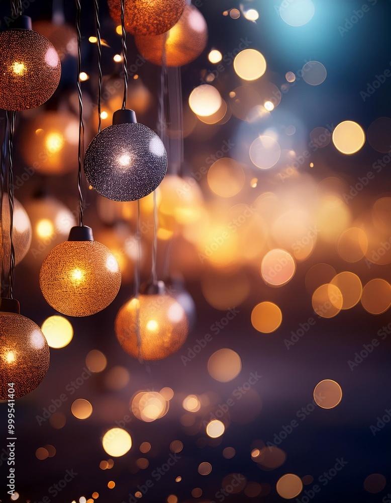 Festive holiday lights background with depth of field for a vibrant and joyful celebration