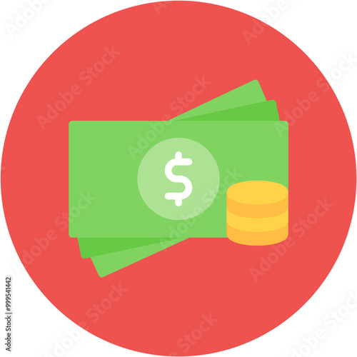 Cash icon vector image. Can be used for Crisis Mangement.