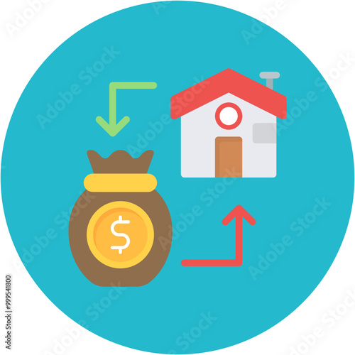 Refinancing icon vector image. Can be used for Crisis Mangement.