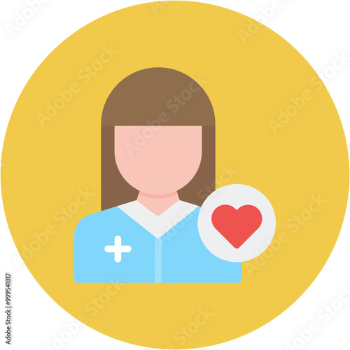Caregiver Female icon vector image. Can be used for Nursing.