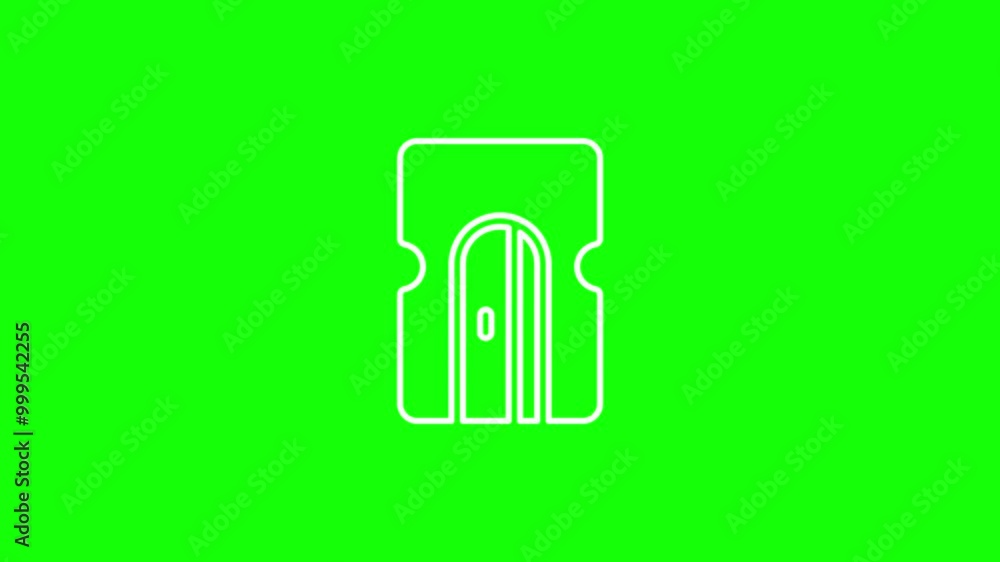 Animation of a pencil sharpener icon on a green background. 4K video. Looped animation. Animation of a pencil sharpener icon on a green background. 4K video. Looped animation.