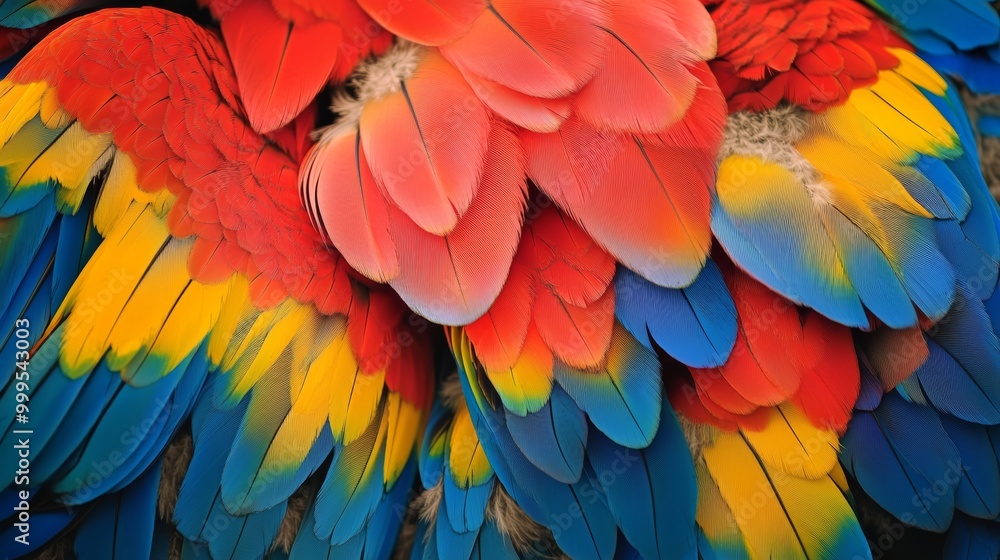 Obraz premium Beautiful heap group parrot and eagle feather pattern texture luxury background