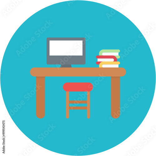 Dedicated Desk icon vector image. Can be used for Coworking Space.