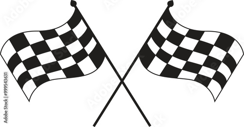crossed racing checkered flag vector