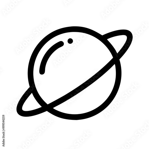 Planet ring icon, simple design, space symbol, cosmic style, copy space
