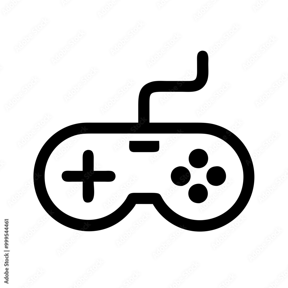 Gamepad icon in bold design on white background for gaming and entertainment concepts
Gamepad icon in bold design on white background for gaming and entertainment concepts