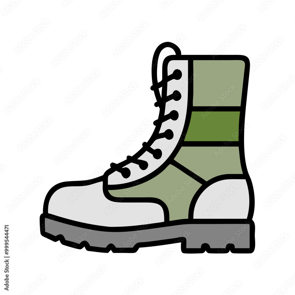 Combat boots icon in vibrant design on white background for military and outdoor concepts
Combat boots icon in vibrant design on white background for military and outdoor concepts