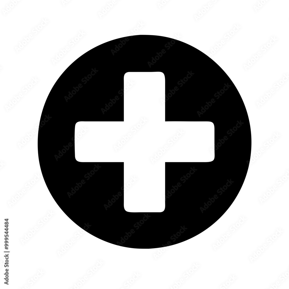 Medical cross icon in circular design on white background for health and wellness concepts
Medical cross icon in circular design on white background for health and wellness concepts