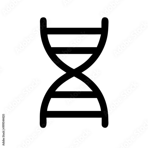 DNA helix icon in simple design on white background for genetics and biology concepts
