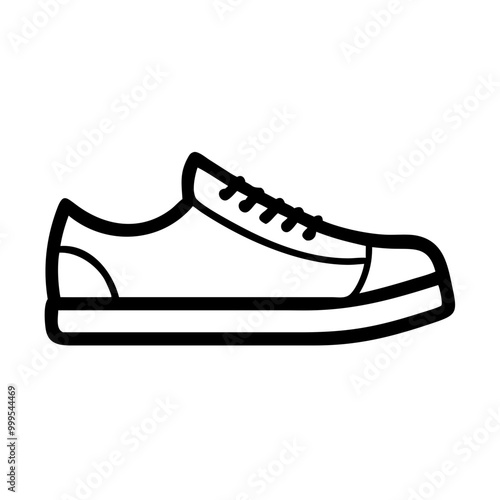 Sneaker icon in minimalist design on white background for sports and lifestyle concepts 