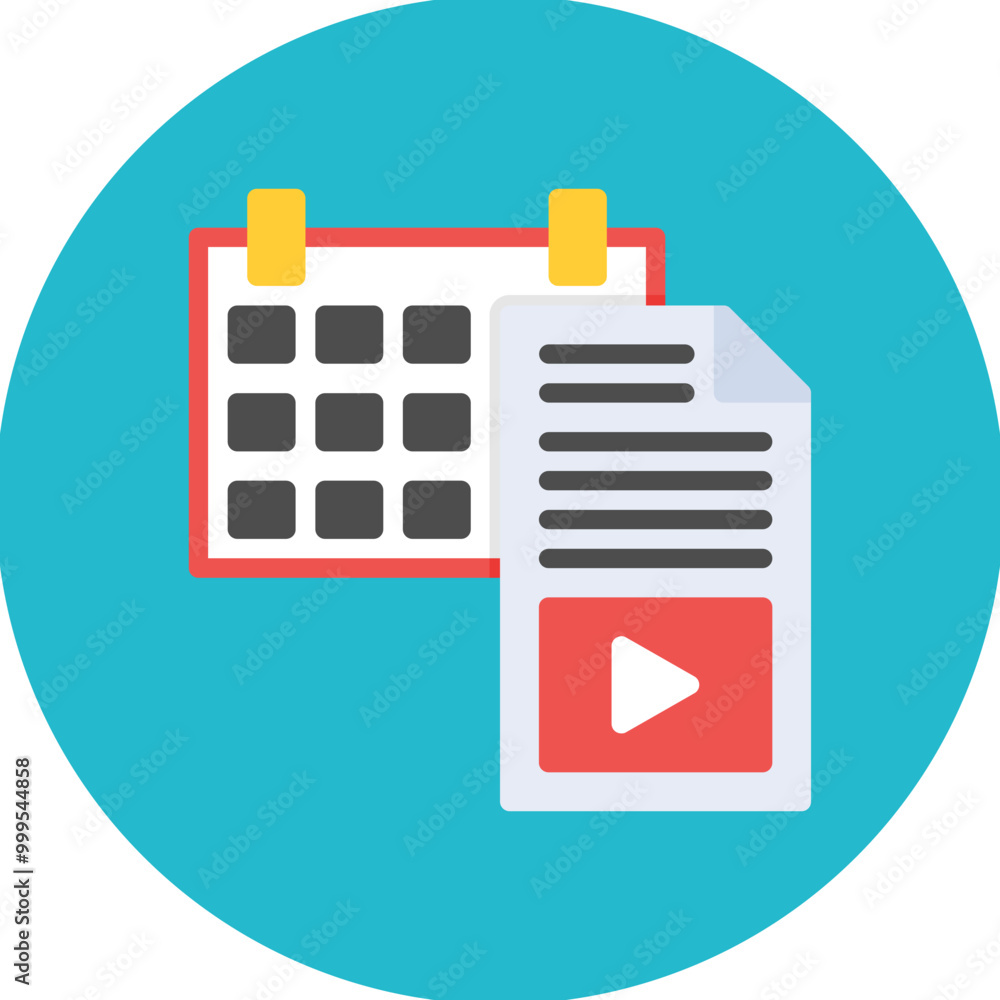 Fototapeta premium Content Calendar icon vector image. Can be used for Video Blog.