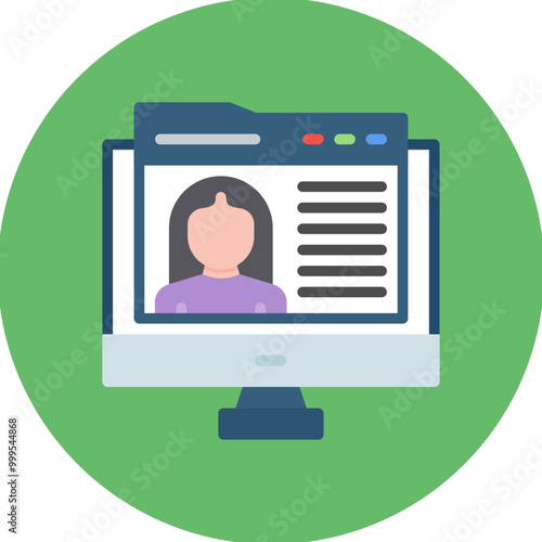 Female Blogger icon vector image. Can be used for Video Blog.