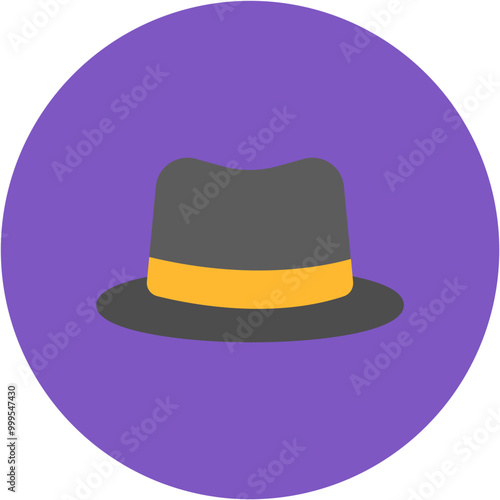 Noir Hat icon vector image. Can be used for Crime Investigation.