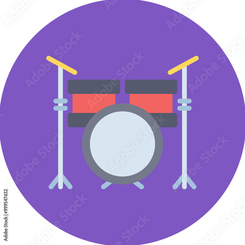 Drum Set Line Icon