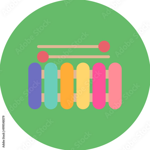 Xylophone icon vector image. Can be used for Artist Studio.