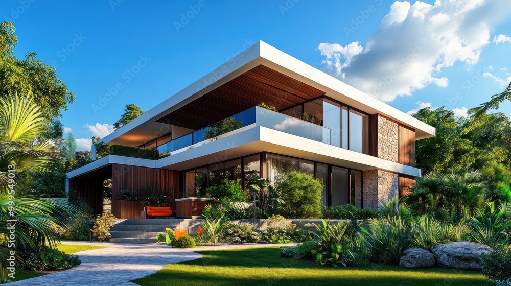 Modern House with a Beautiful Garden Modern House with a Beautiful Garden