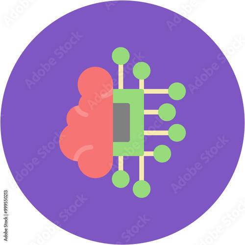 Brain Chip icon vector image. Can be used for Robotics.