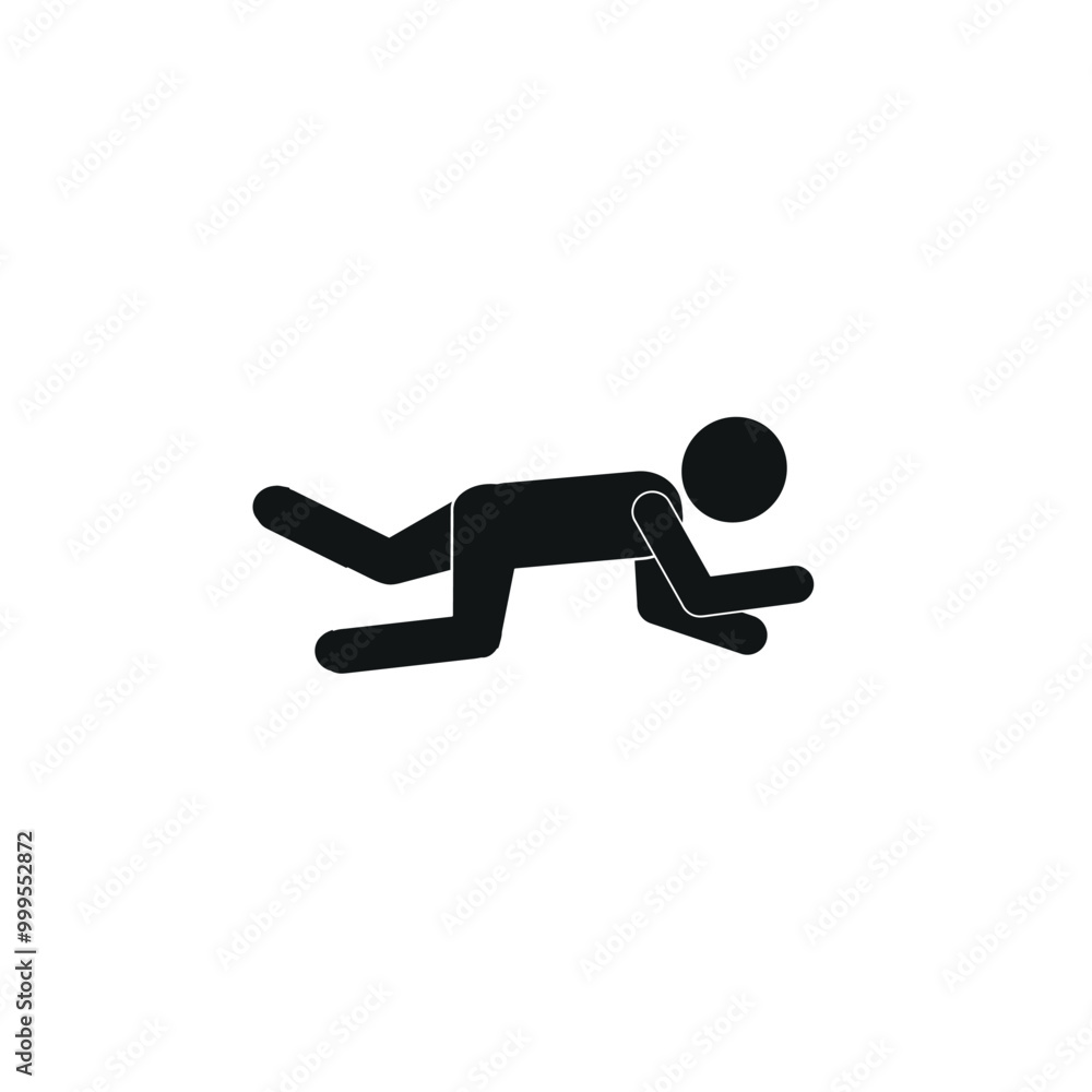 stick man crawling, pictogram of a human figure, crawling man icon stick man crawling, pictogram of a human figure, crawling man icon