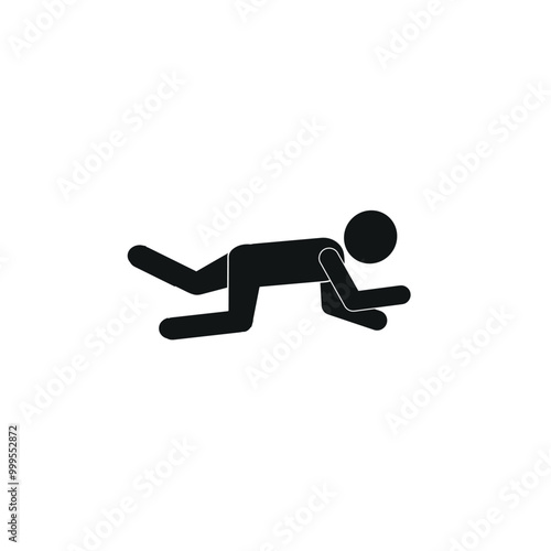 stick man crawling, pictogram of a human figure, crawling man                 icon