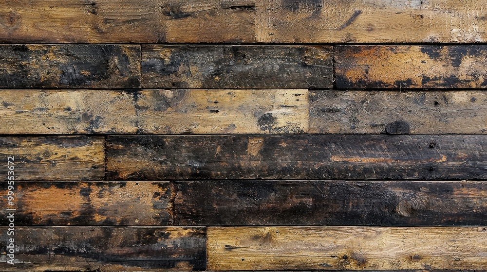 A rough texture of reclaimed wood planks, showcasing various tones and imperfections that add character and a vintage aesthetic, perfect for rustic designs A rough texture of reclaimed wood planks, showcasing various tones and imperfections that add character and a vintage aesthetic, perfect for rustic designs