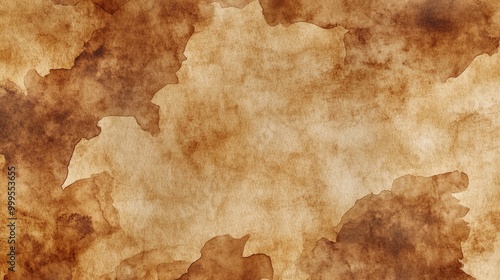 Wallpaper Mural Old paper texture in seapia tones. Brown watercolor on paper texture. Seamless background. Torontodigital.ca