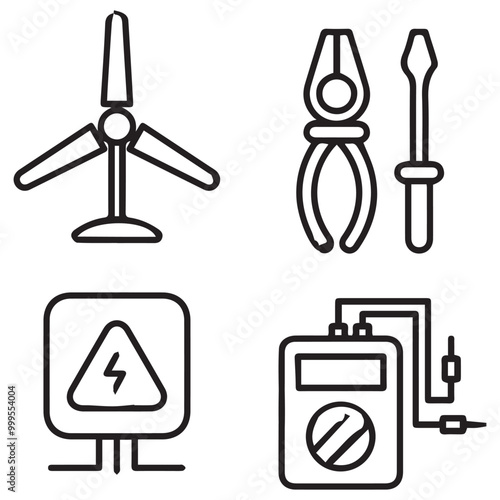 electricity icon tools vector 