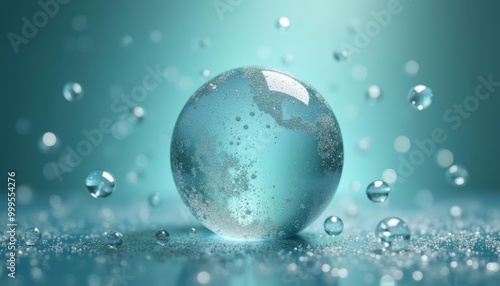 Wallpaper Mural  Ethereal droplets around a crystal sphere Torontodigital.ca