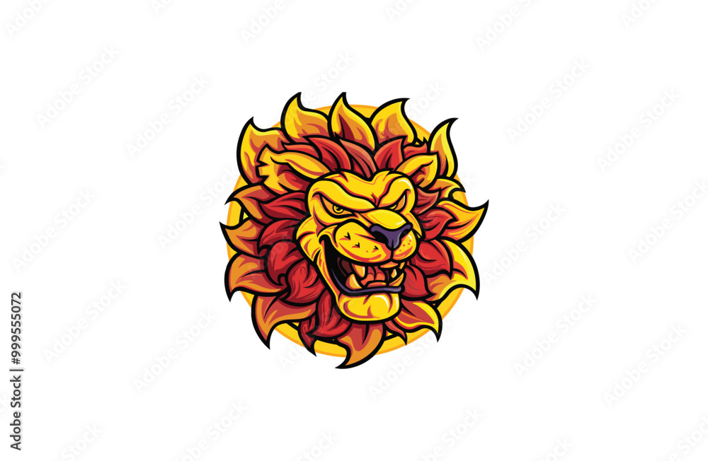 Lion logo vector icon illustration style Lion logo vector icon illustration style