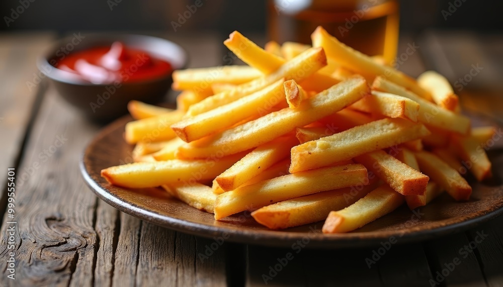 Crispy fries ready to be savored Crispy fries ready to be savored