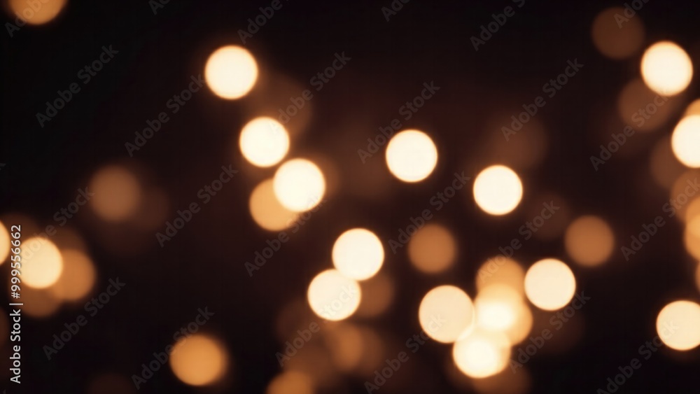 Fototapeta premium Bokeh Lights on Dark Brown Background