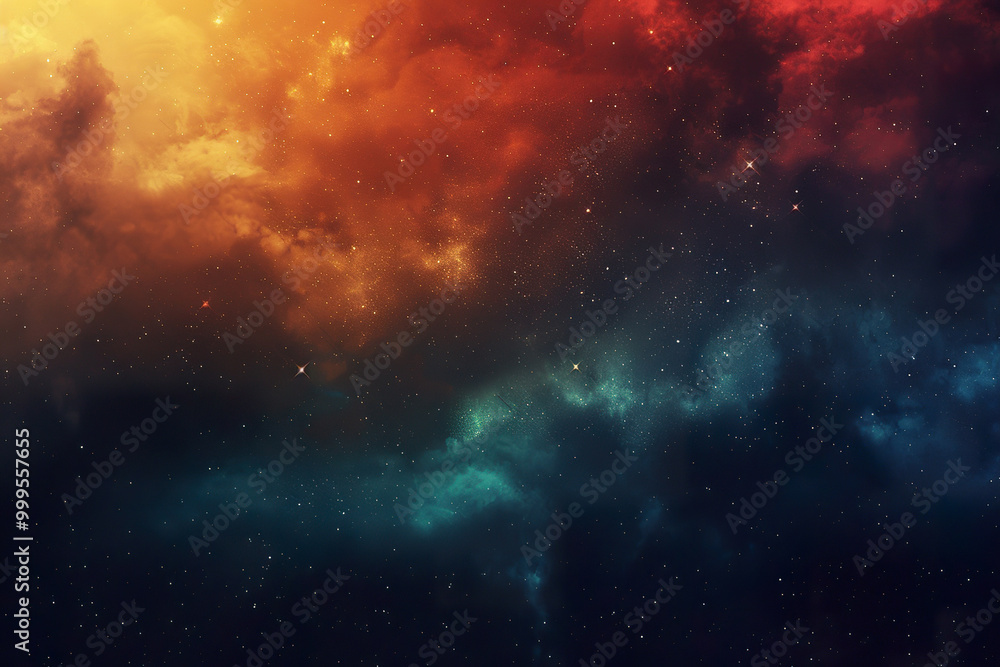 Fototapeta premium A colorful sky with clouds and stars, generative ai image.,
