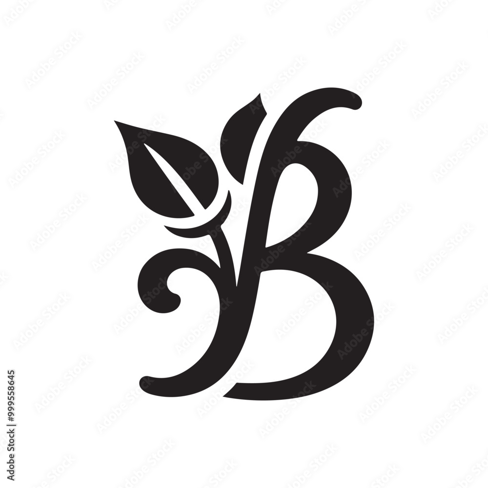 Stylish and Modern Letter B Logo Template with Leaf and Vine Accents - A Minimalistic, Nature-Inspired Design Perfect for Eco-Friendly and Sustainable Branding Needs Stylish and Modern Letter B Logo Template with Leaf and Vine Accents - A Minimalistic, Nature-Inspired Design Perfect for Eco-Friendly and Sustainable Branding Needs