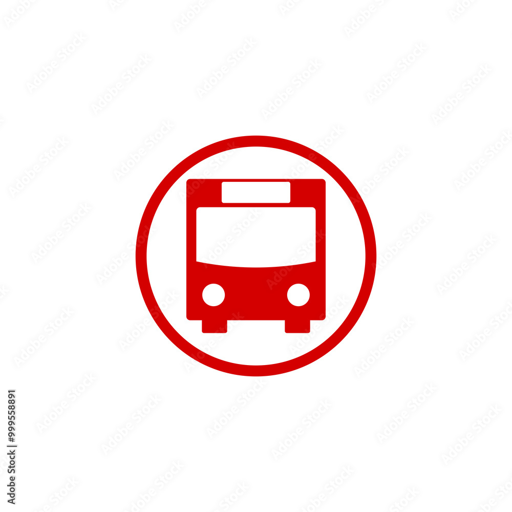 Bus sign icon. Public transport symbol icon isolated on transparent background Bus sign icon. Public transport symbol icon isolated on transparent background
