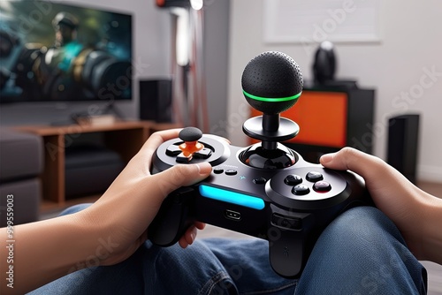 Stylish 3D Joystick and Advanced Game Controller for Interactive Gaming Adventures photo