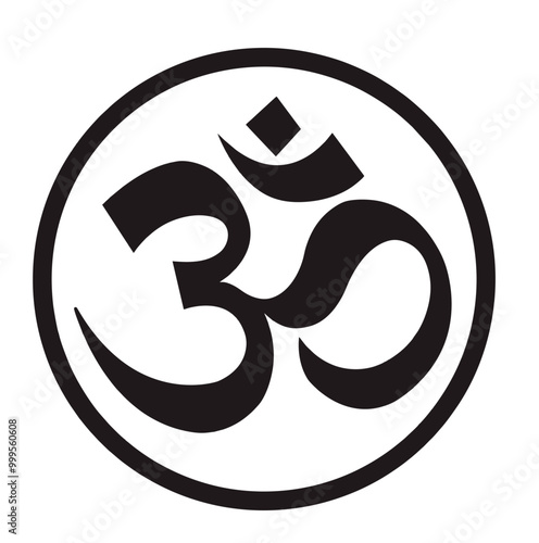Symbol of hinduism. Om sign and symbol. Sign isolated on white background