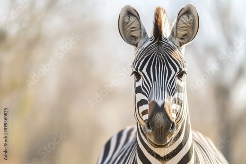 Majestic Zebra: Captivating Close-Up of a Wild African Mammal