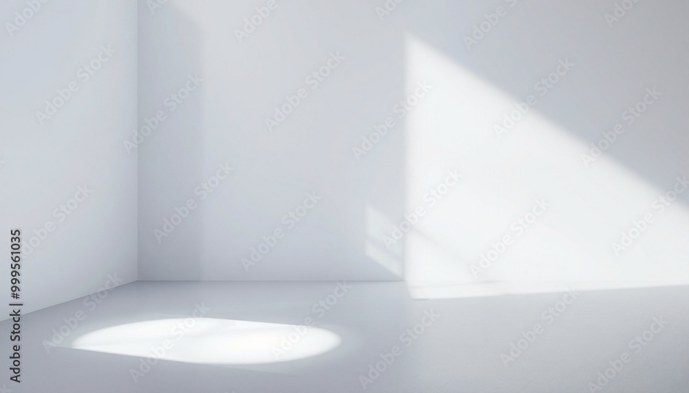 Sunbeam in Corner of White Room with White Floor. Sunbeam in Corner of White Room with White Floor.