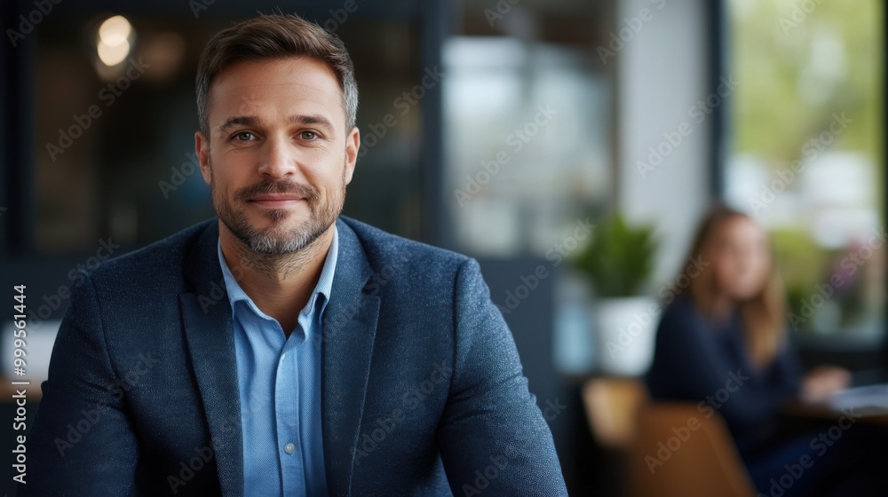 Fototapeta premium Professional Man in a Modern Workplace Setting