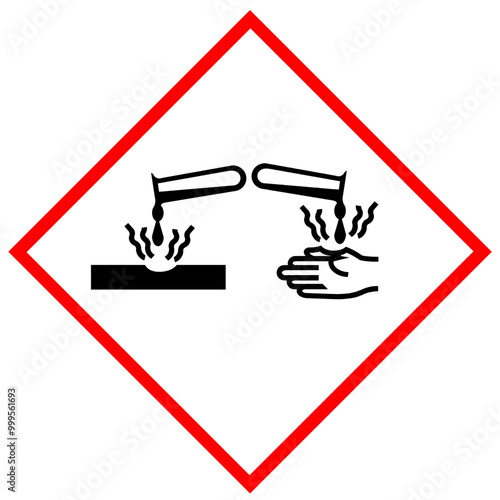 Corrosive substance pictogram