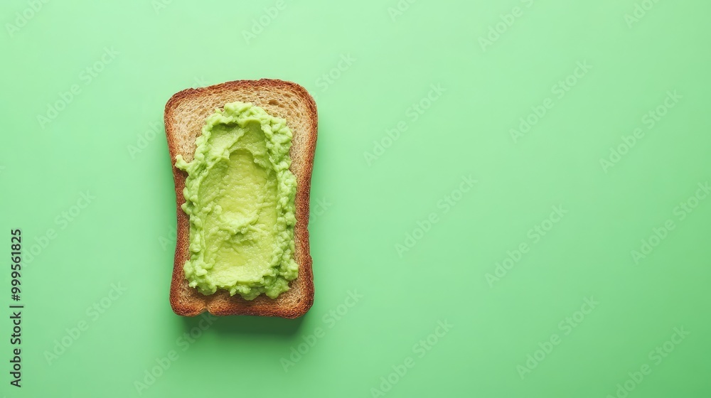 A slice of toast with avocado spread. Perfect for illustrating healthy breakfast or snacks. A slice of toast with avocado spread. Perfect for illustrating healthy breakfast or snacks.
