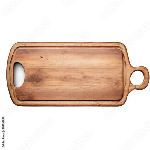 wooden cutting board ,isolated on white background , transparent png image