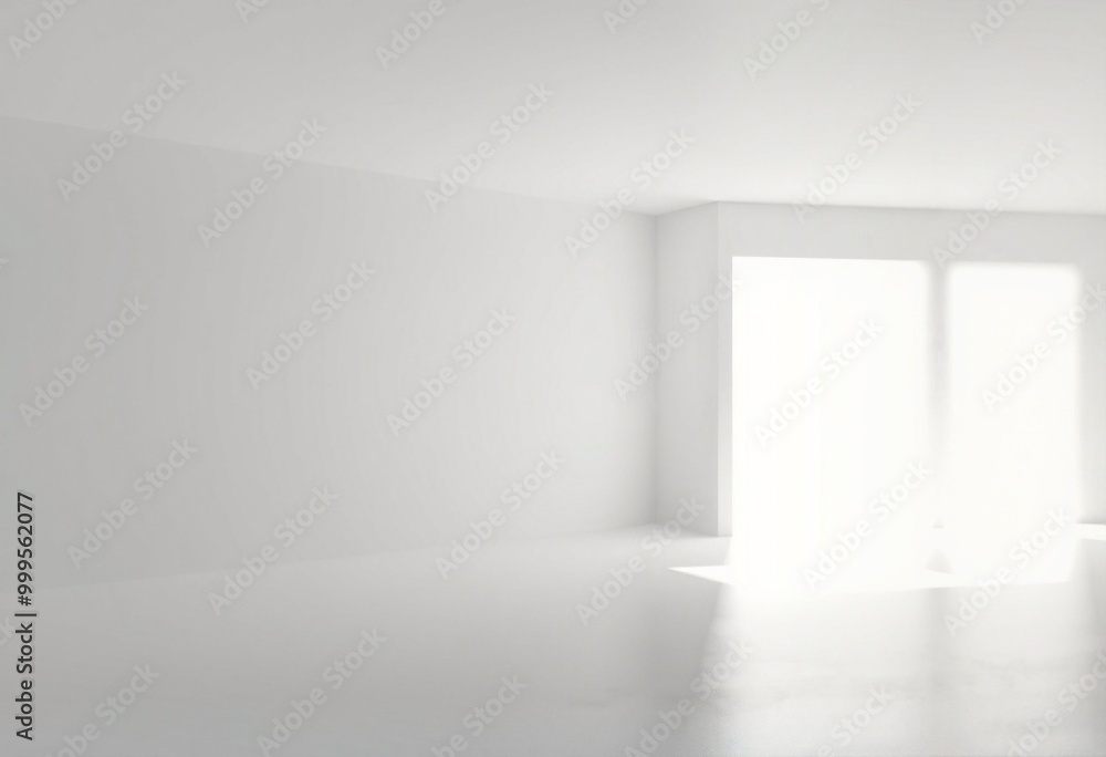 Empty white room with bright light coming in from a window. Empty white room with bright light coming in from a window.