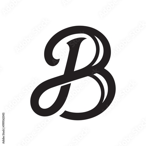 Minimalist Letter B Logo with Organic Fluid Shape – Modern, Stylish, and Elegant Branding Template for Business Use 