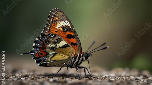 butterfly over a blurry background