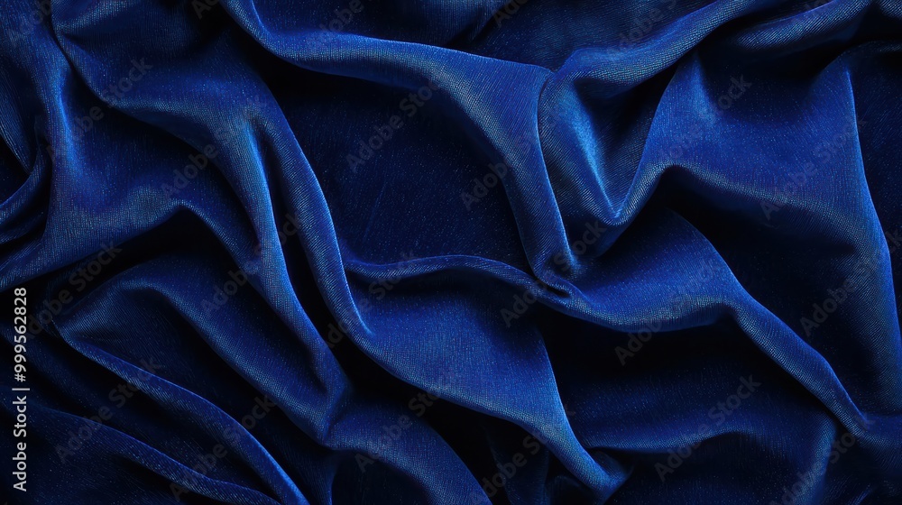 Obraz premium A soft velvet texture in deep royal blue, exuding luxury and elegance, ideal for high-end backgrounds and stylish decor.