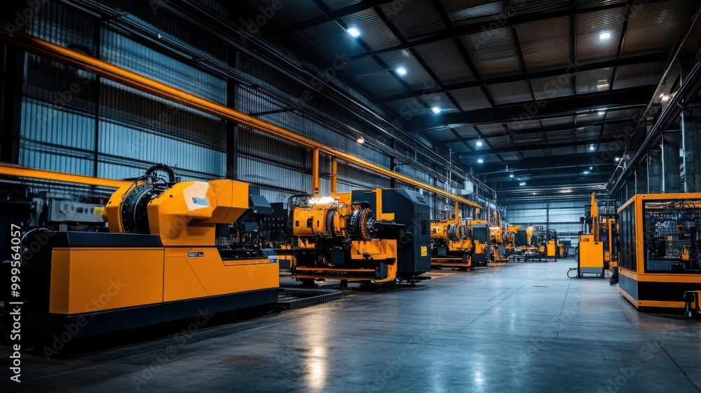 Modern CNC Machines in Large Industrial Space Modern CNC Machines in Large Industrial Space