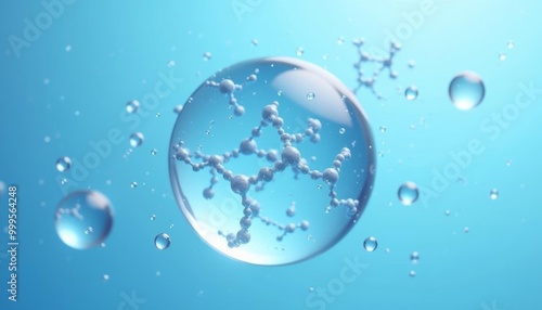 Wallpaper Mural  Molecular structure in a water droplet a symbol of scientific discovery Torontodigital.ca