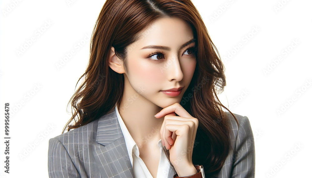 Asian Business Woman Standing in Front of Camera with Hand on Cheek, Wondering, Independent Woman, Happy Success,How to Make Money, Marketing, Company Success, White Background
Asian Business Woman Standing in Front of Camera with Hand on Cheek, Wondering, Independent Woman, Happy Success,How to Make Money, Marketing, Company Success, White Background
