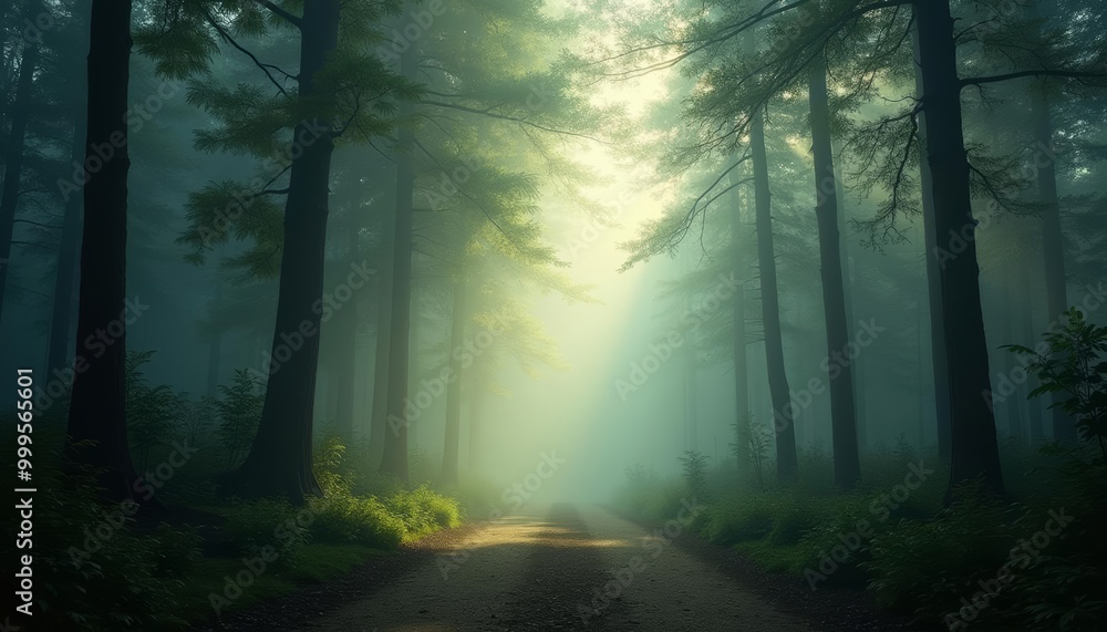 Obraz premium A serene forest path inviting exploration